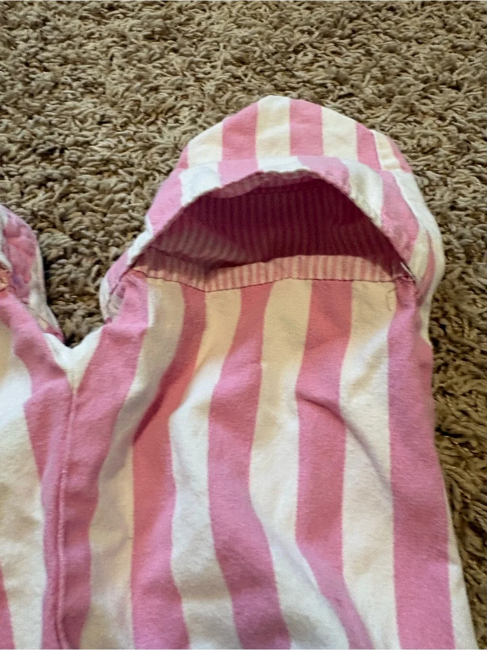 Vintage 90s Y2K OshKosh B'gosh Pink & White Striped Overalls size 12 months